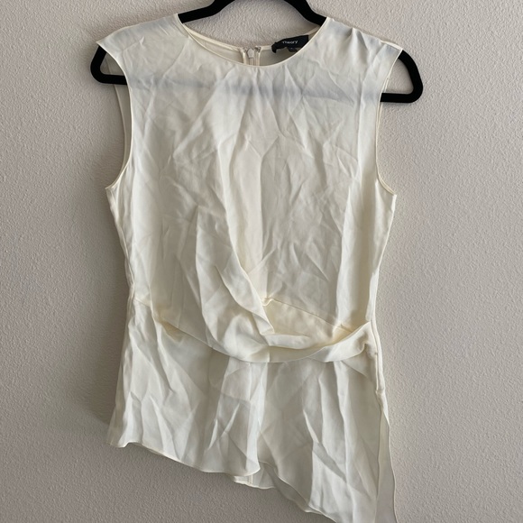 THEORY Theory twisted silk top in white size P new with tag MSRP$130 - Picture 3 of 5